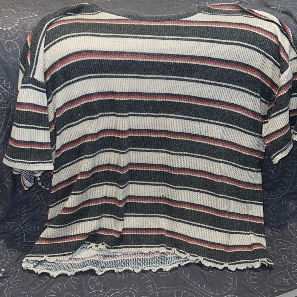 lettuce waffle striped tee american eagle